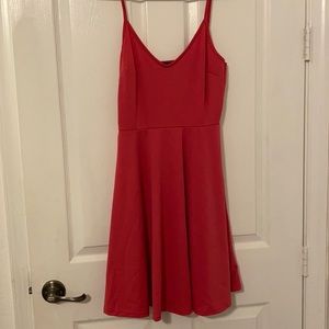 Hot pink cami skater dress.